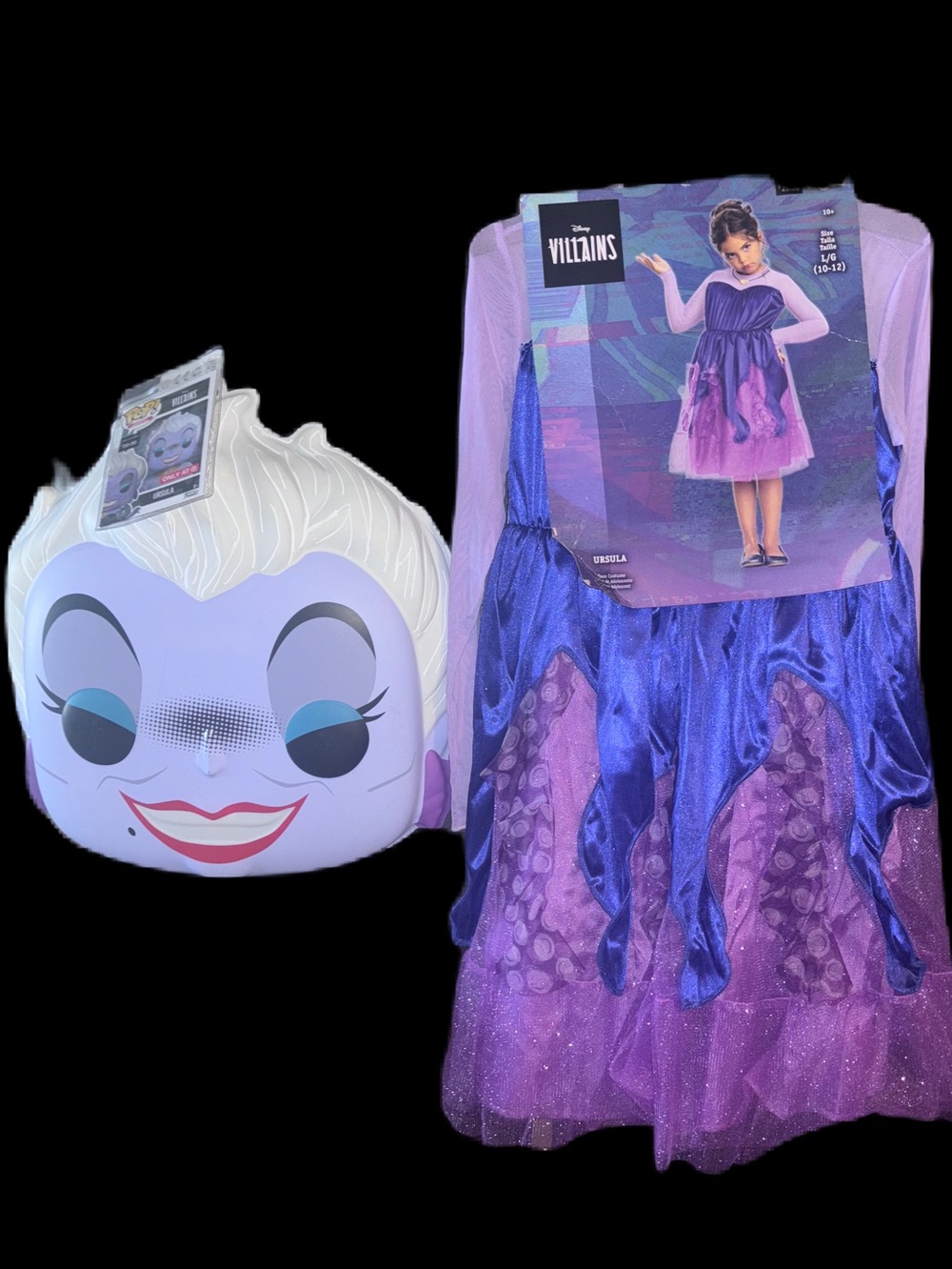 Disney’s Little Mermaid Ursula Funko Pop Mask Villains Dress Costume Girls 10/12